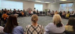 The whakatau circle, where current teams introduce themselves to our new kaimahi --always a fun and memorable event for all.